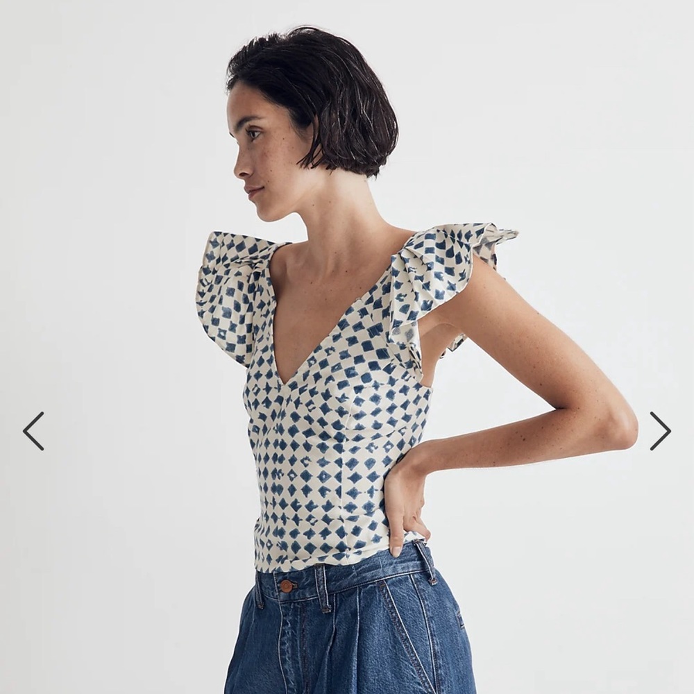 Madewell - Shibori print v back top - sz 10 - NWOT